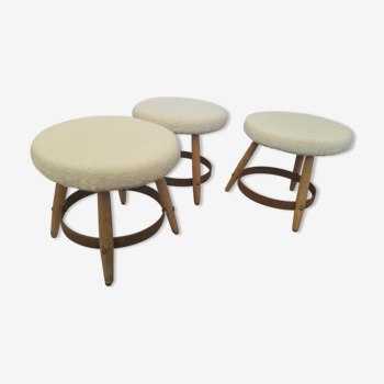3 vintage stools 50s