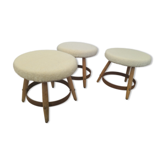 3 vintage stools 50s