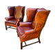Vintage shepherdess armchairs in leather