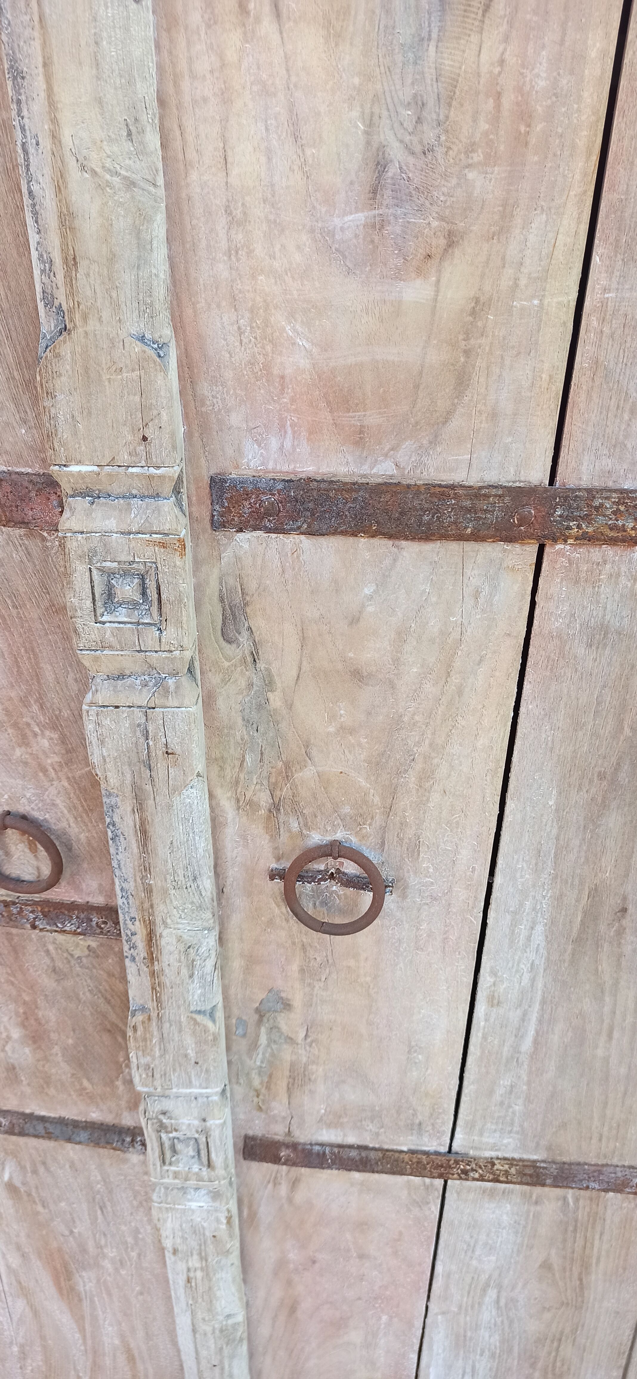 Wooden wardrobe with antique doors