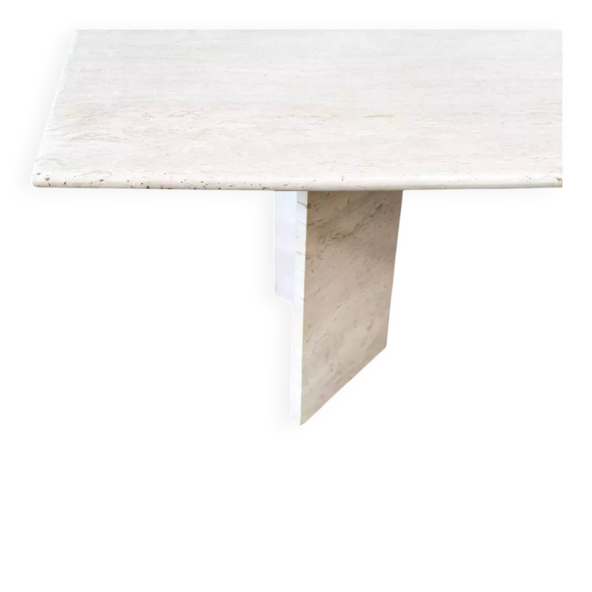 Sculptural Design Dining Table in Travertine