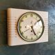 Rectangular silent vintage wall pendulum clock "Jaz white green"