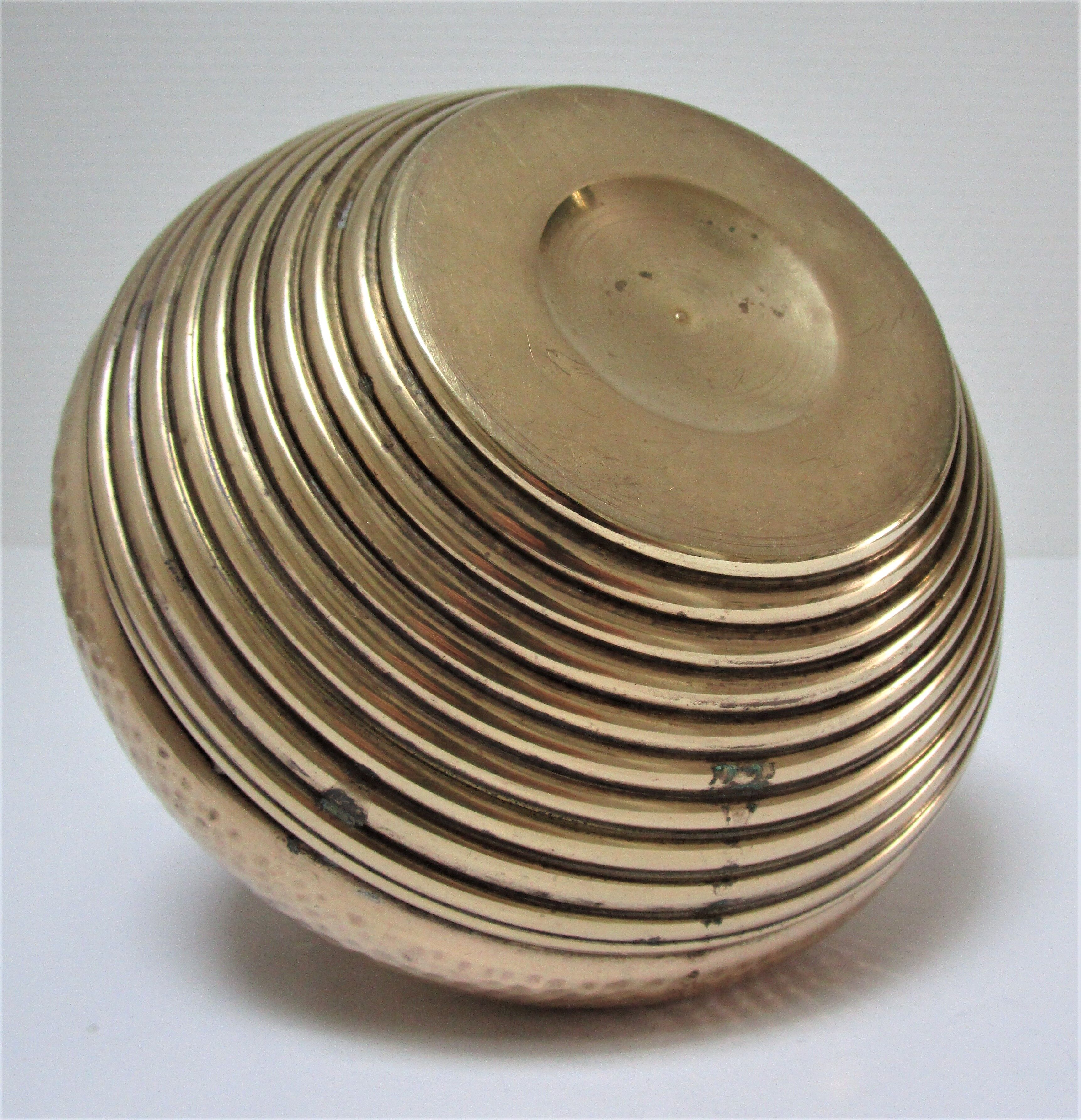 Vase pansu brass patinated vintage art deco style