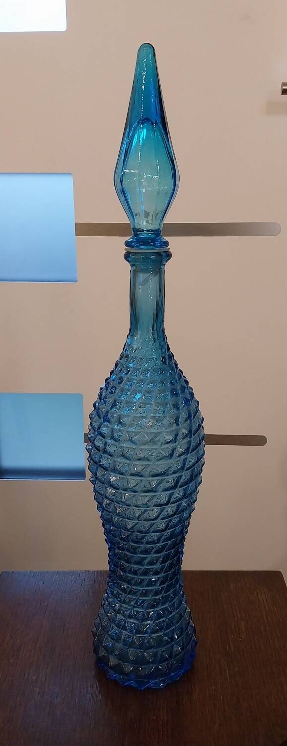 Blue glass carafe