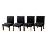 set di quattro sedie velluto legno anni '70 vintage modernariato