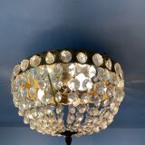 Old ceiling lamp basket in bronze and grapevines