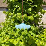 Lustre vintage opaline bleu