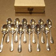 Box of 12 coffee spoons by the brand CHRISTOFLE, model CLUNY.
