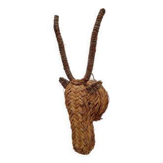 Tête d'antilope / Fait main / Rotin / Osier