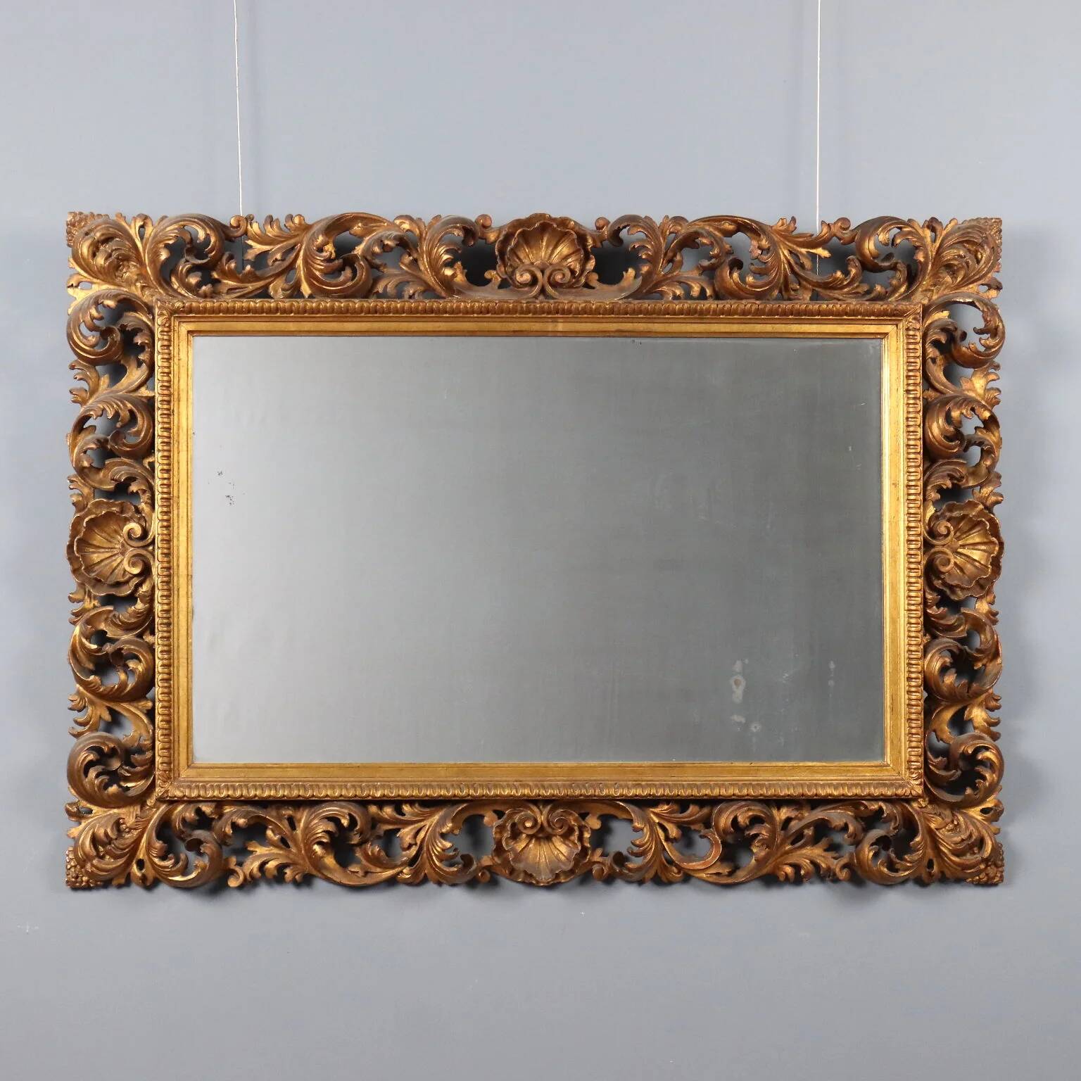 Ancient baroque frame in carved wood, Italy, 20th century