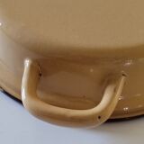 Egg dish in steel enamelled decorations Vintage