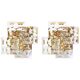 Pair of crystal wall lights by Kinkeldey, Germany, 1970s.