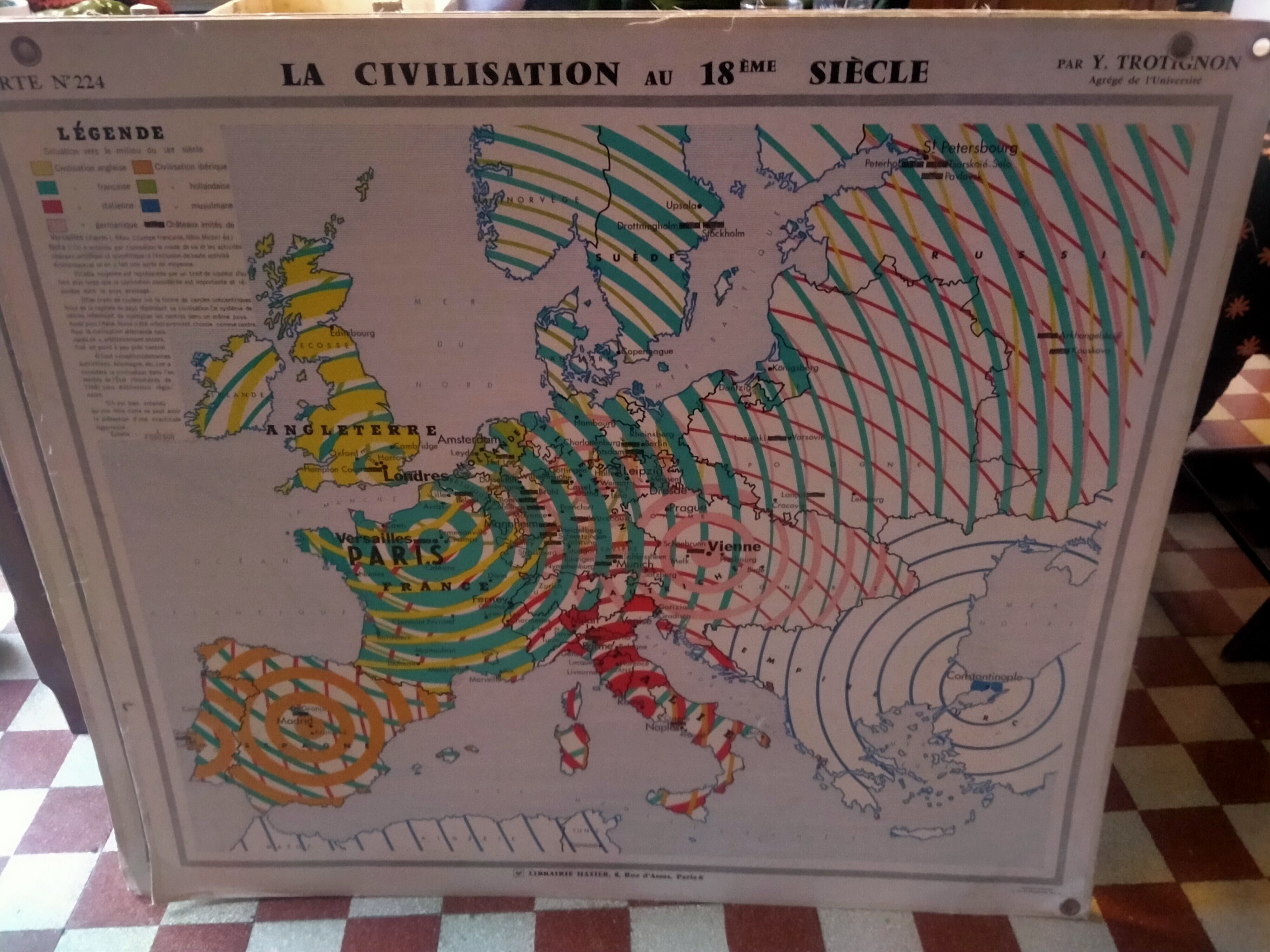 Old school map, by Yves Trotignon of librairie Hatier