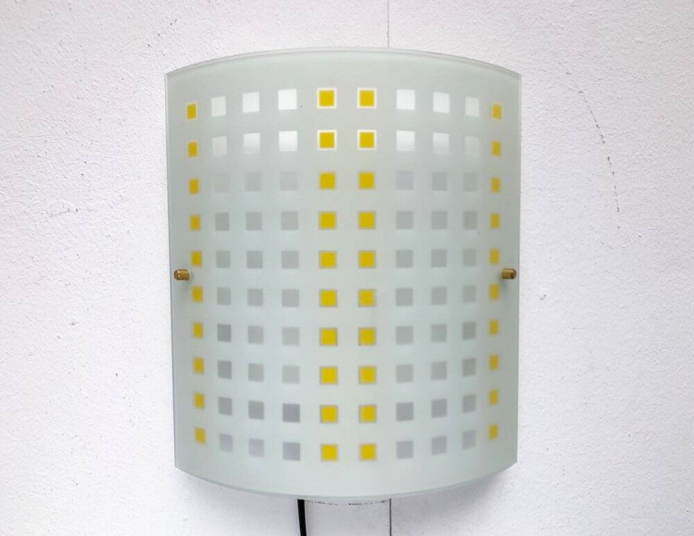 Vintage postmodern glass wall lamps from DIY Light, 1980s, set of 2.