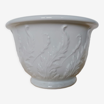 Cache pot Limoges in white porcelain