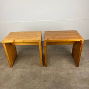 Pair of stools Les Arcs, Charlotte Perriand selection