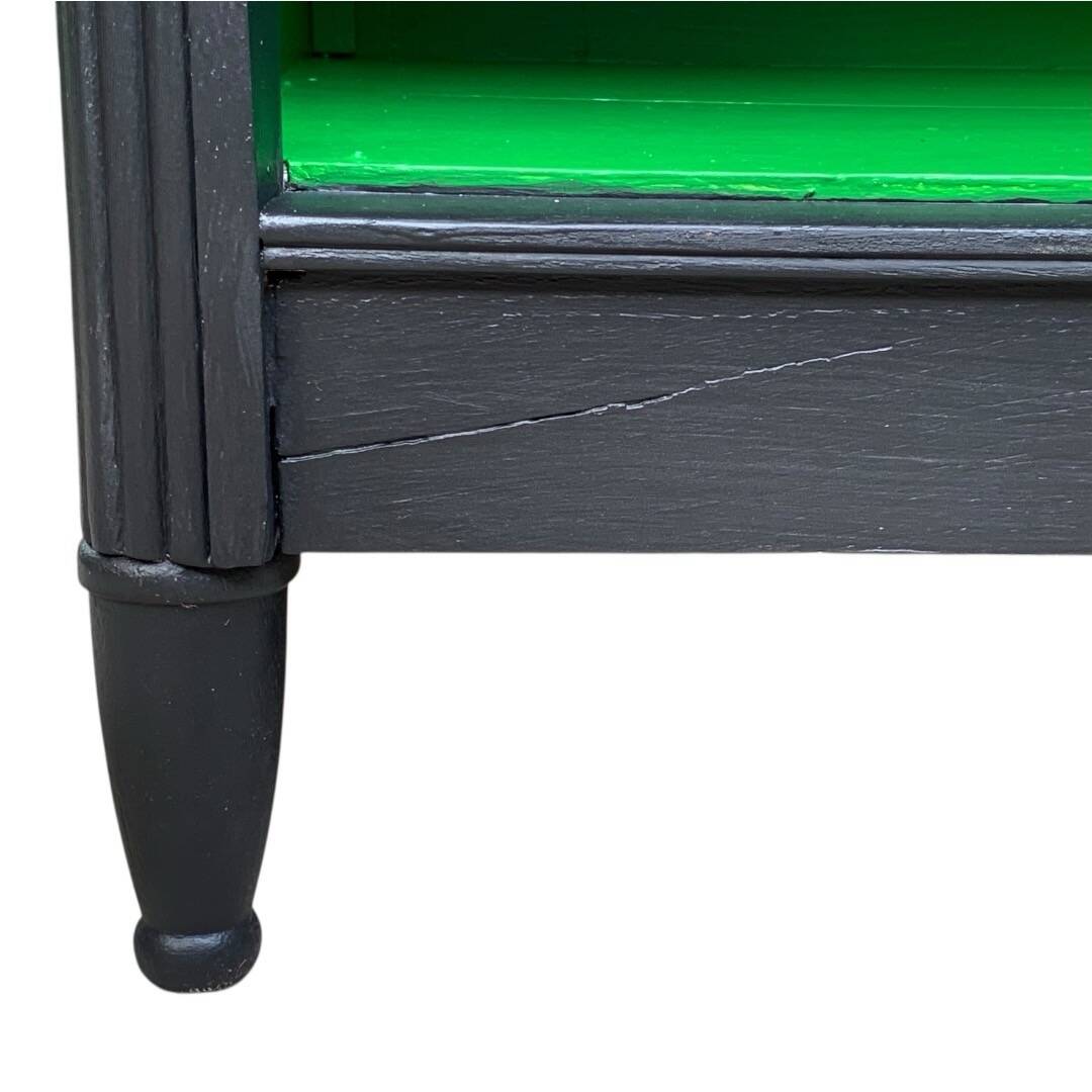 Parisian buffet with black glass front, Art Deco style, 1930