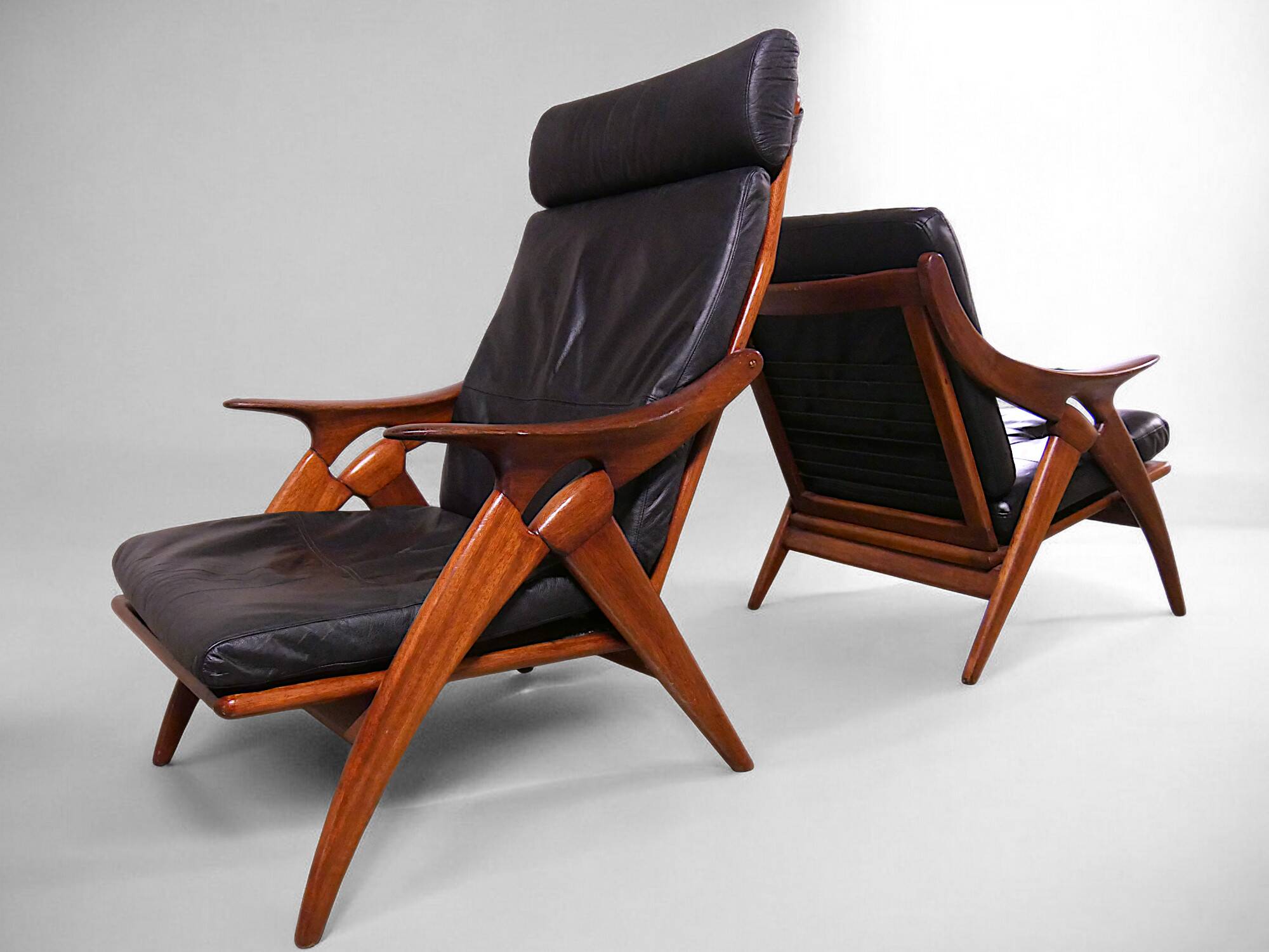 Exceptional Solid Teak Armchairs by De Ster Gelderland - Vintage 1960