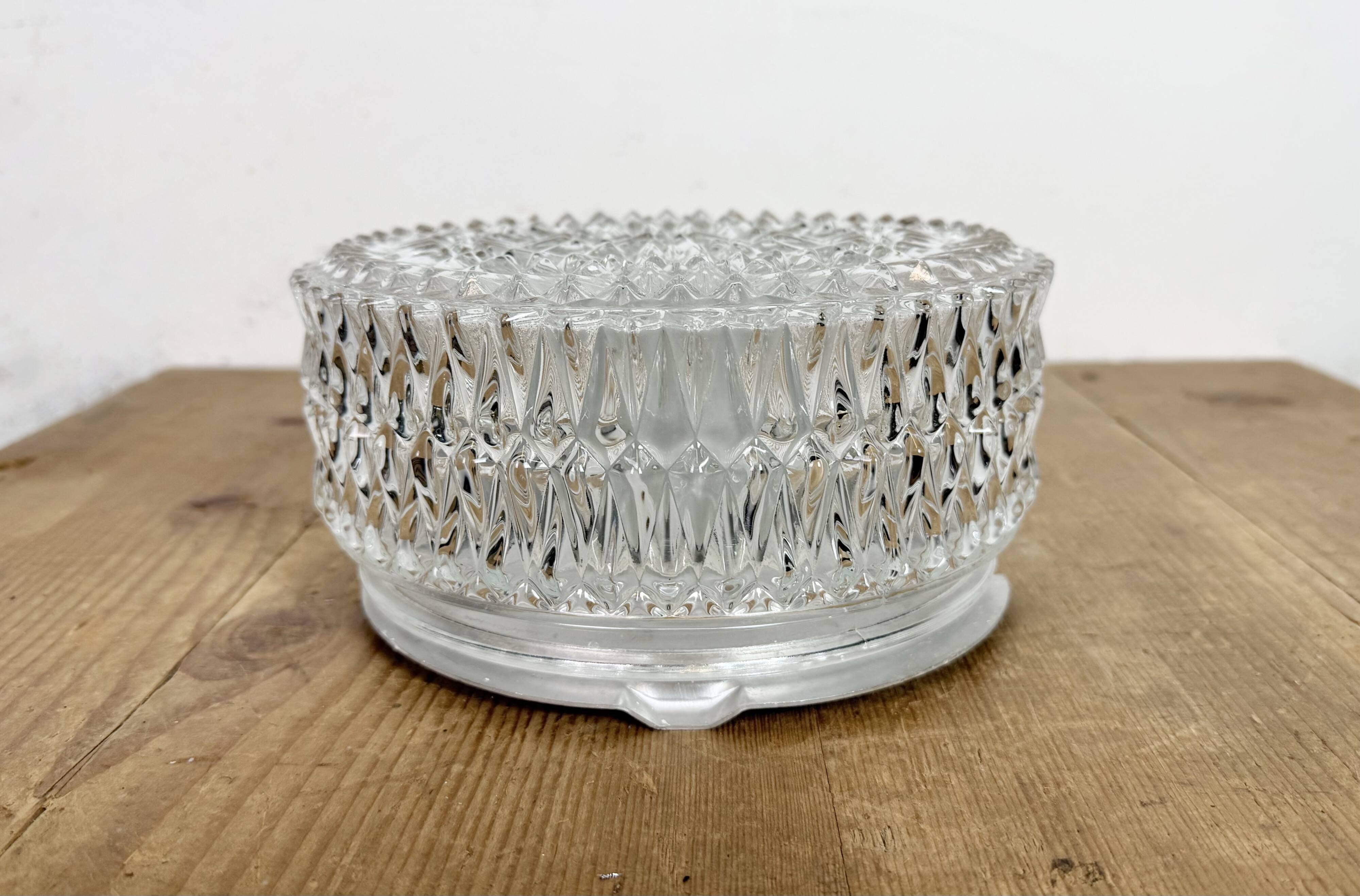 Vintage Glass Wall Or Ceiling Light, 1970s