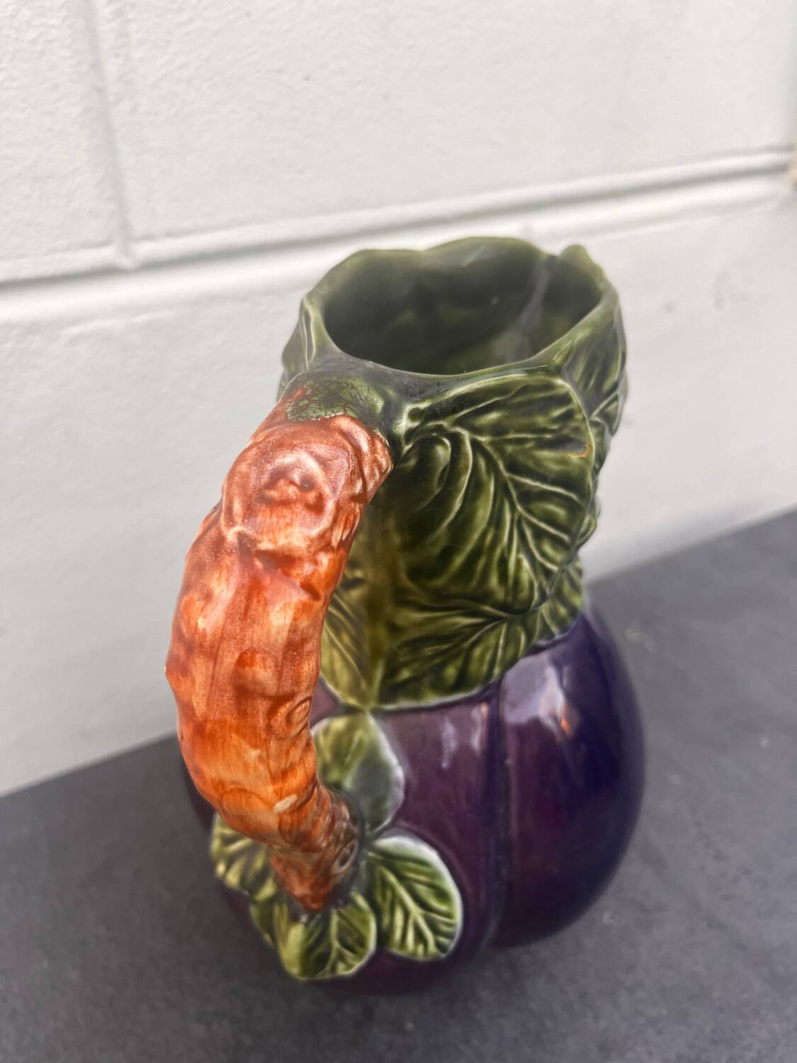 Eggplant Barbotine Pitcher