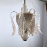 Tomaso Buzzi, Mid-century pink "bullicante" glass chandelier by Venini