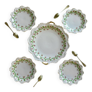 Plat à Gâteau et Assiettes à dessert Limoges | Rubans, Nœuds et Roses