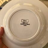 Many faience plates from Digoin Sarguemines, model Efel.