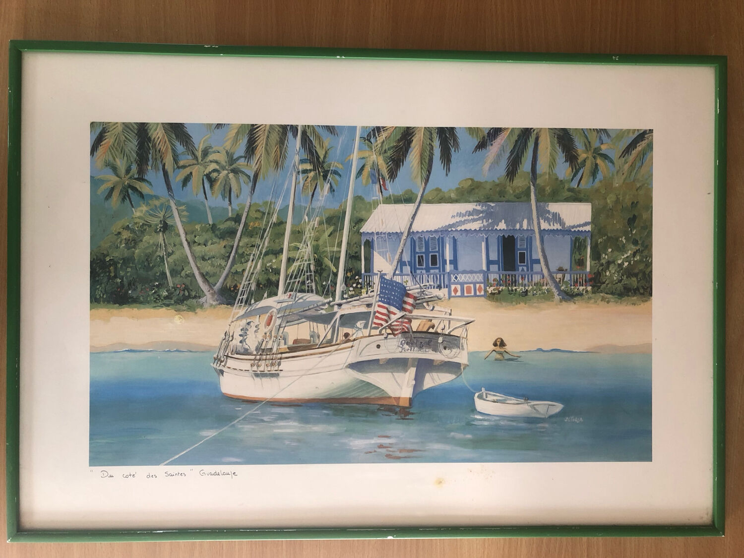 Sailing ship in the Antilles.–Guadeloupe, “on the side of the Saintes”.