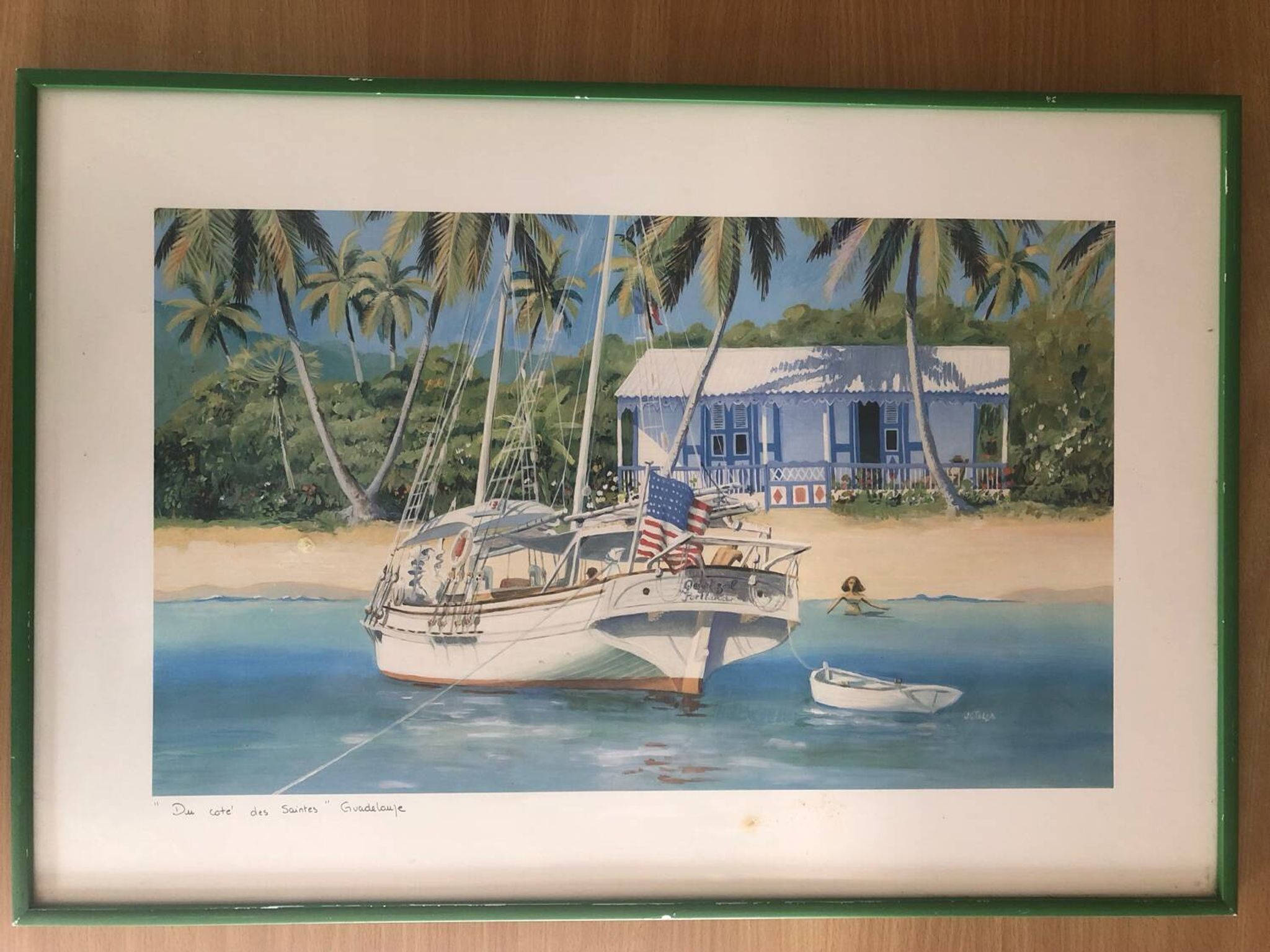 Sailing ship in the Antilles.–Guadeloupe, “on the side of the Saintes”.