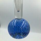 Lot de 6 vases soliflore en verre bullé années 50-60