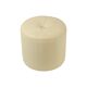 Vintage round wooden pouf skai cream color off white 38cm