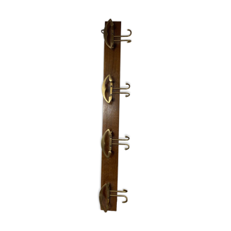 Old wood and brass wall hook