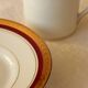 6 coffee cups + saucers in Gien porcelain – Empire style, gold trim
