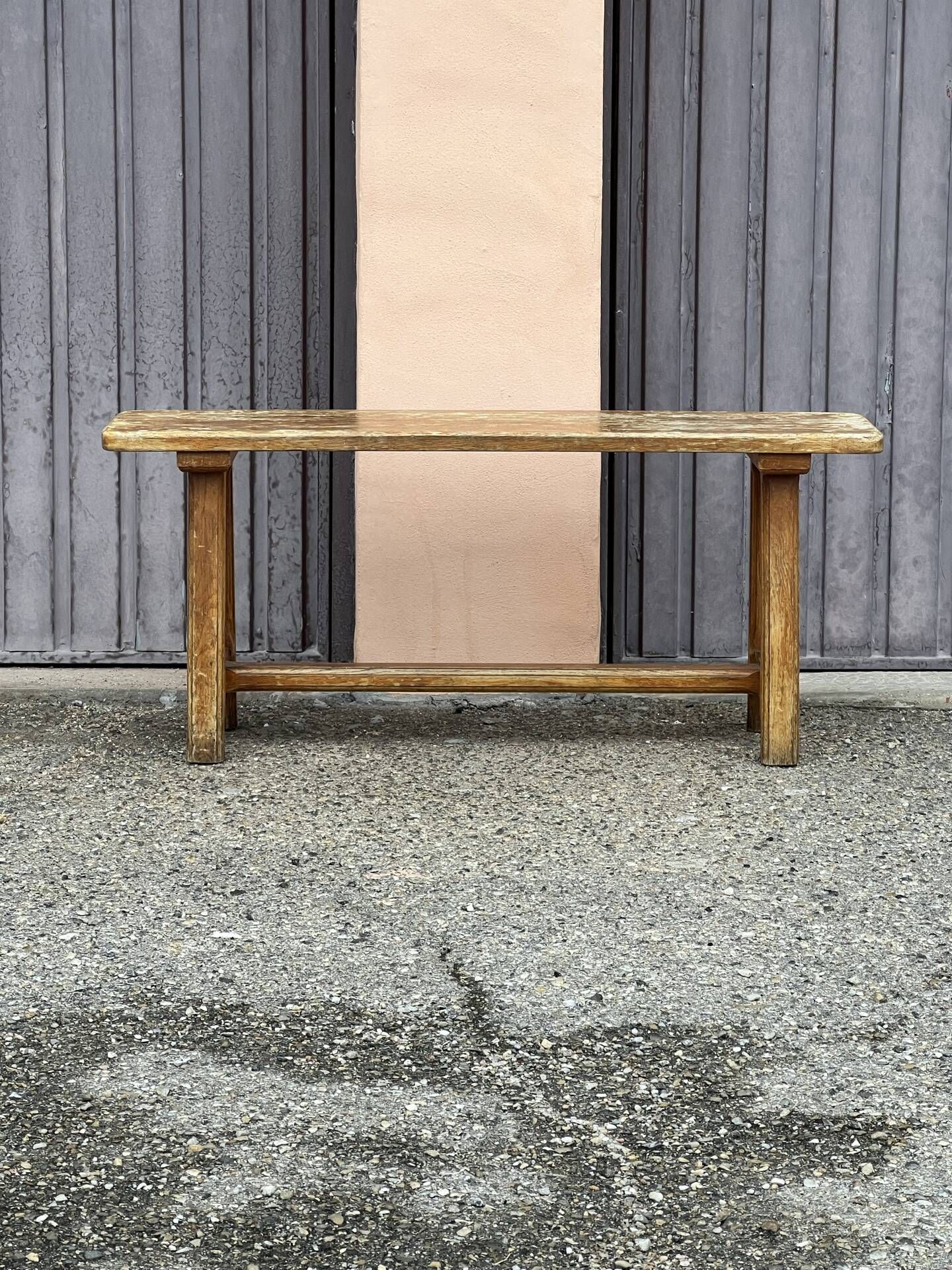 Solid wood bench, French craftsmanship, 102cm