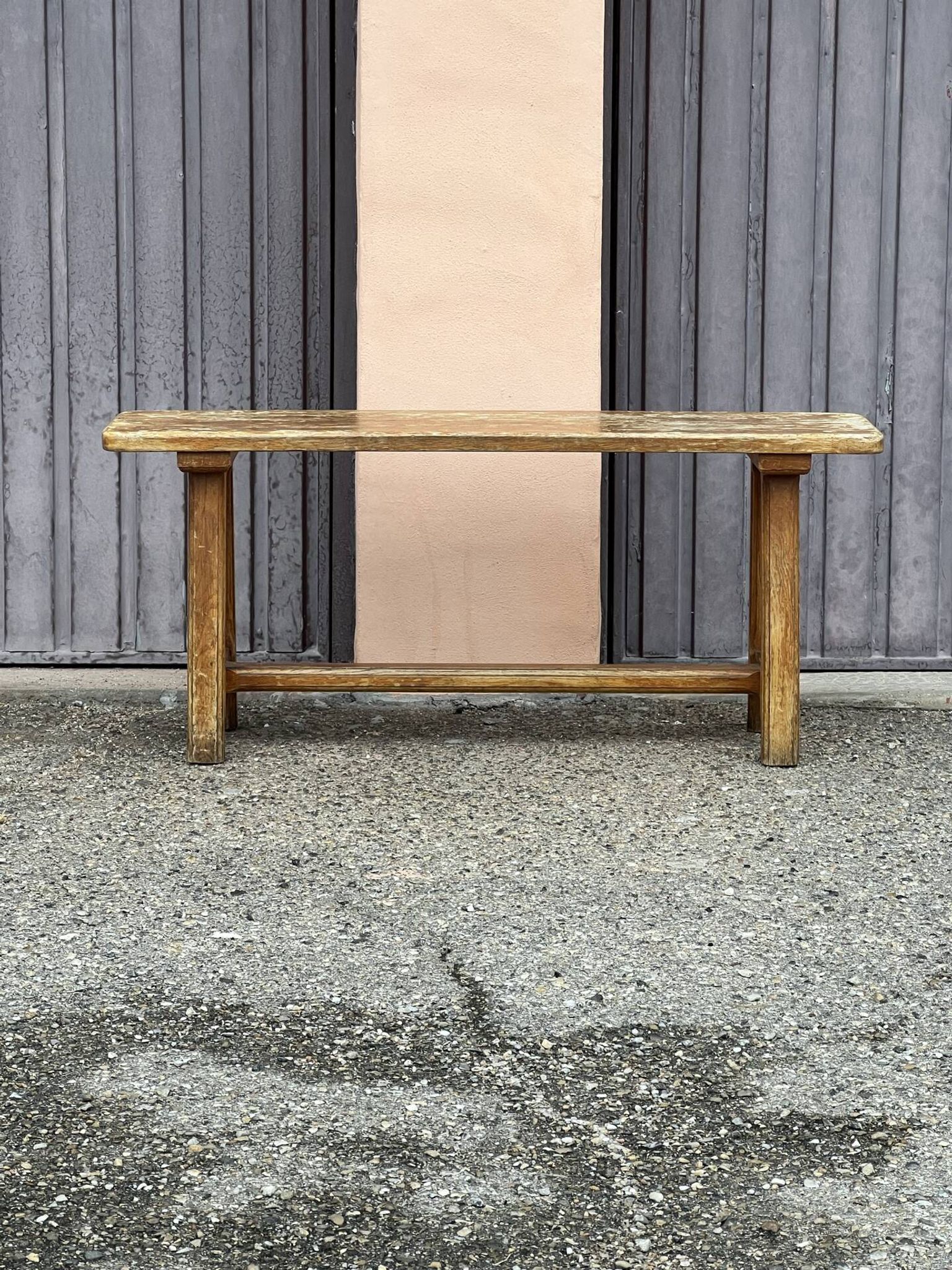 Solid wood bench, French craftsmanship, 102cm