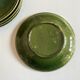 Set 5 plates flat caps dessert in green glazed earth 1960