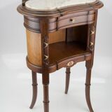 Louis XVI style walnut and marble cabinet