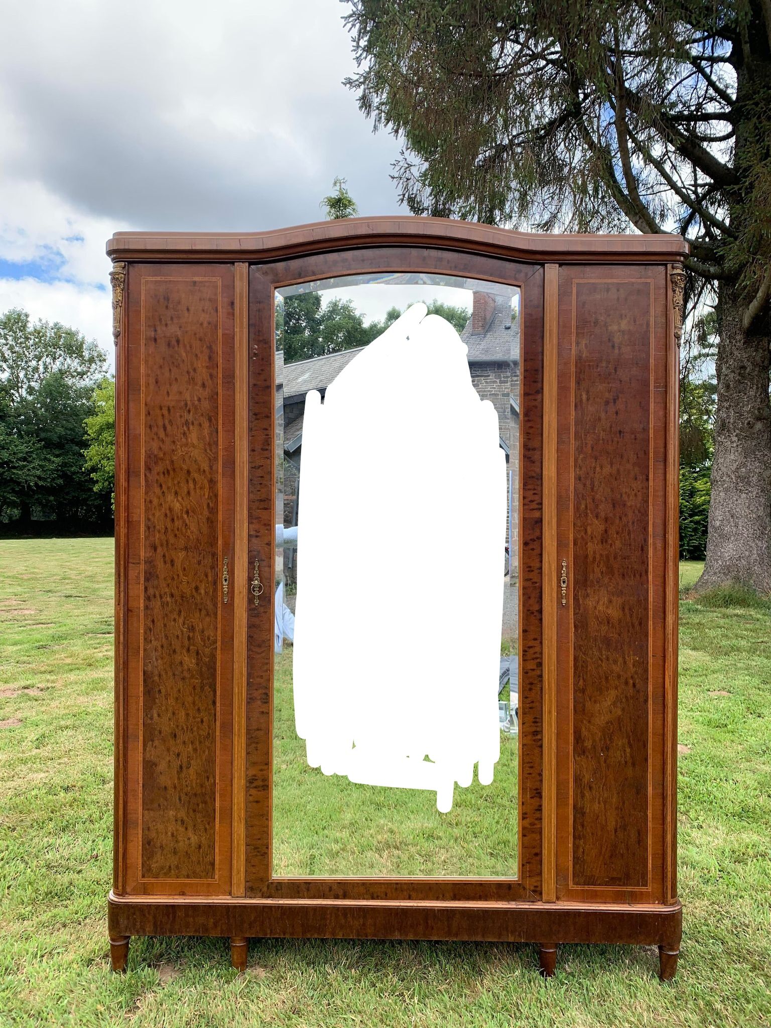Armoire 1900 avec miroir style Louis XVI