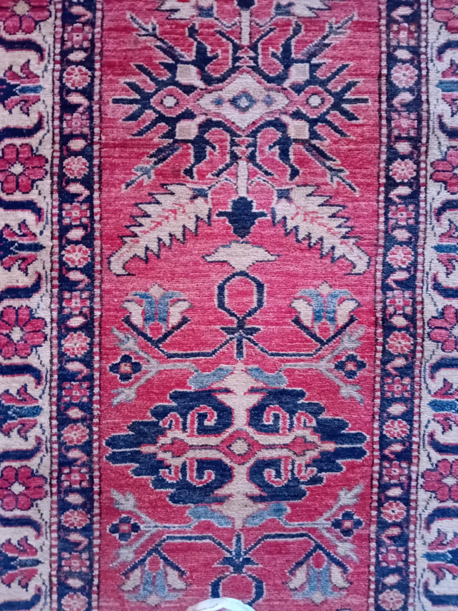 Handmade Pakistani Kazak Runner Rug 335x88cm