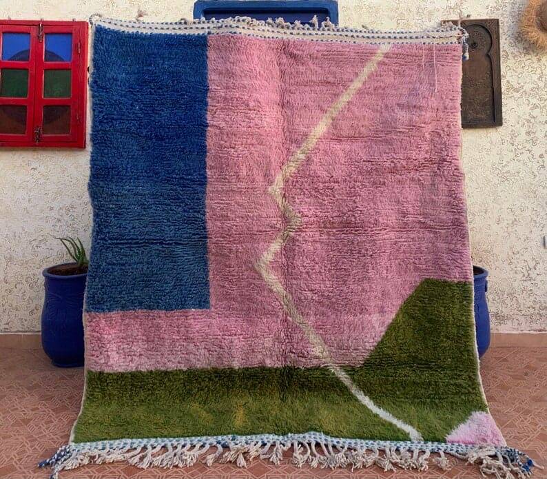 Handmade pure wool rug, size 150 x 250 cm