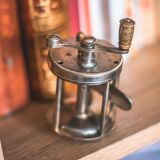 Old little fishing rod reel presto with bone handle fisherman collection