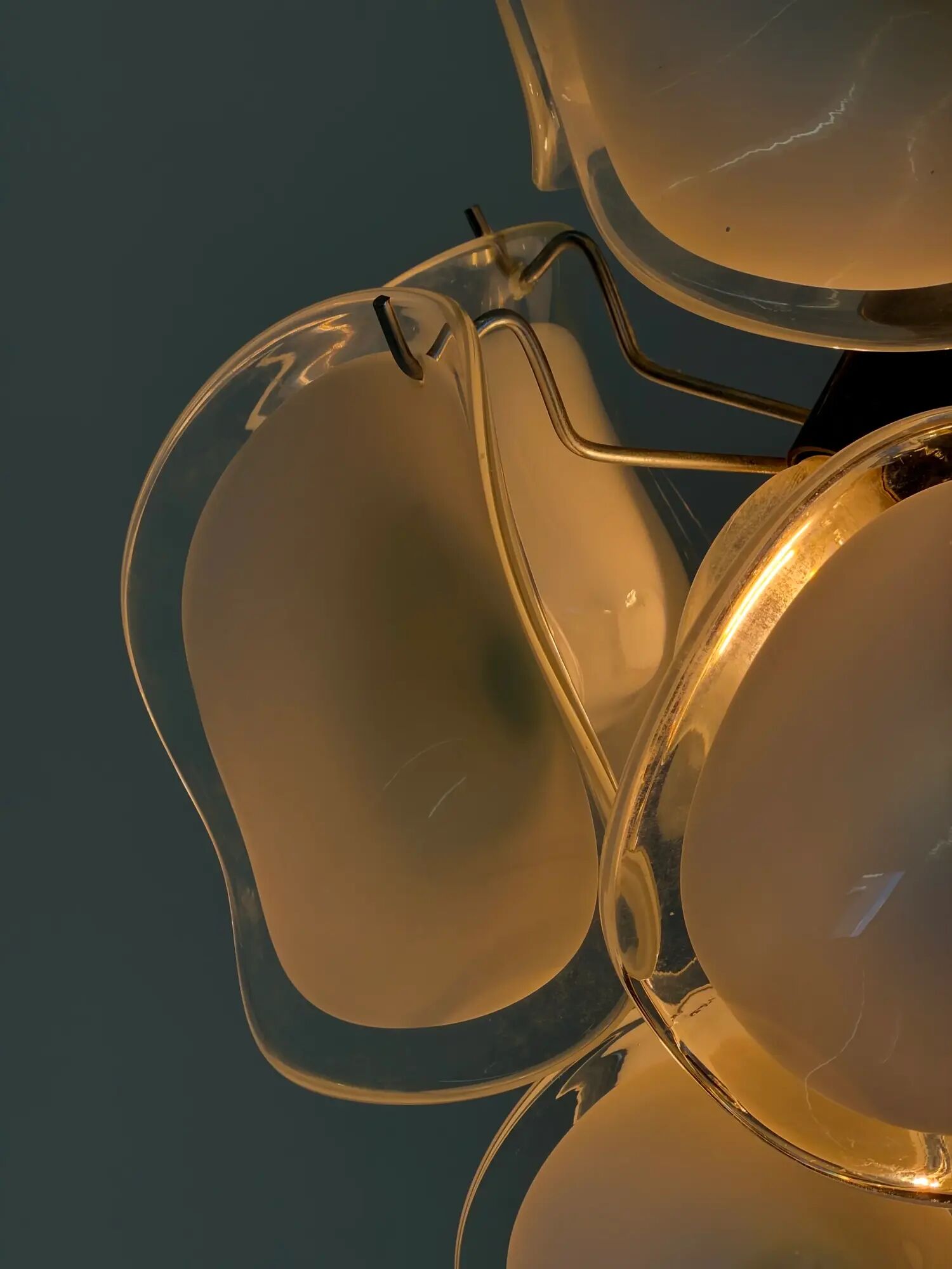Gino Vistosi Murano glass chandelier with glass discs
