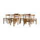 Set of 8 old light wood bistro chairs years 1957 stamps