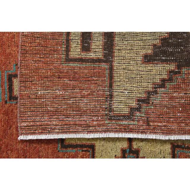 Vintage Turkish Hand-Knotted Wool Cotton Red Runner Rug 81x340