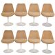 Set of 8 "Tulip" chairs by Eero Saarinen for Knoll, 1970s.