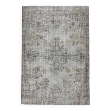 Tapis turc oriental noir et gris 6x10, 201x301 cm