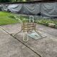 Italian brass dining table and chairs, 1970s, set of 7