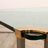 Table basse avec table d’appoint en verre 1970