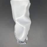 White tinted glass vase with crumpled effect
