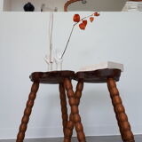 Pair of brutalist art stools 60s